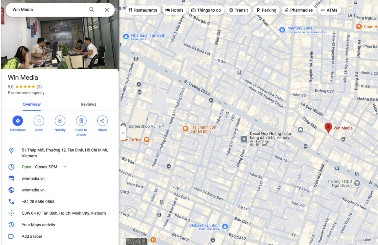 Cách tạo địa chỉ trên Google Map dễ dàng với Win Media