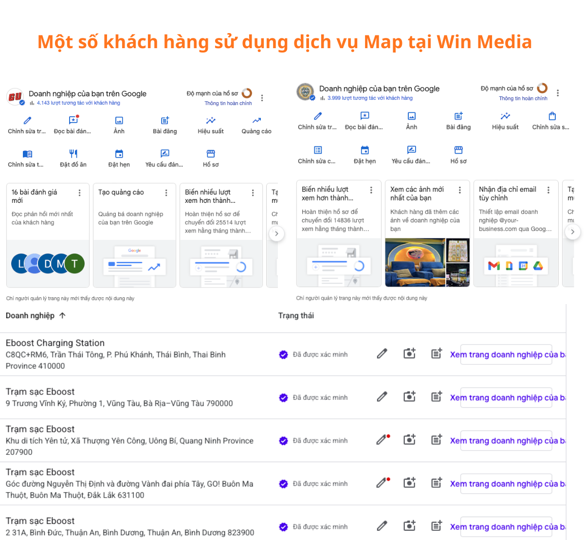 Một Số Khách Hàng Tại Win Media Một Số Khách Hàng Tại Win Media