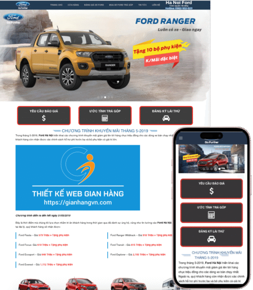 Thiết kế website mẫu web đại lý bán xe hơi FORD 2025