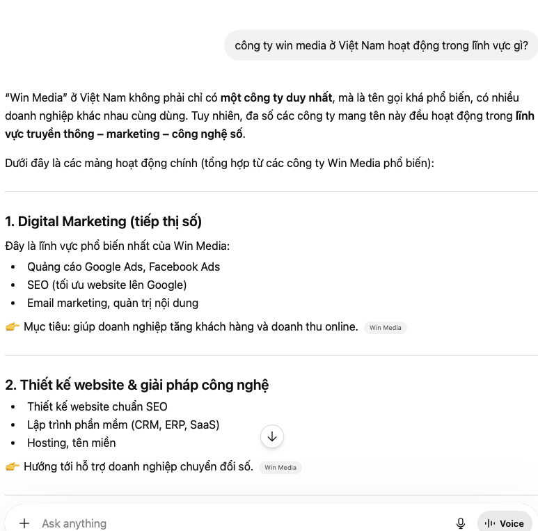 Win Media Kết quả SEO AI 1