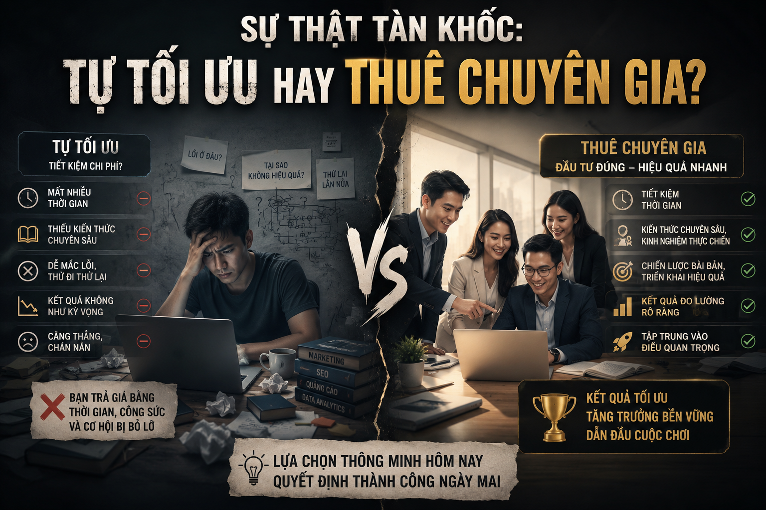 Sự thật tàn khốc: Tự tối ưu hay thuê chuyên gia?