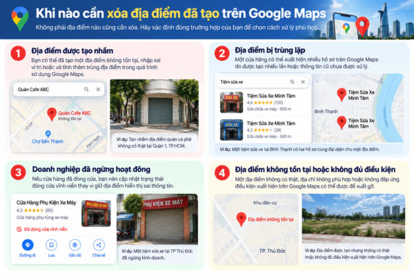 Xóa địa điểm đã tạo trên Google Maps
